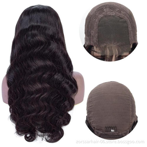 Raw Body Wave Virgin Hair Wig,wholesale Human Hair 13x4 Lace Front Wigs 100% Brazilian Swiss Lace Natural Black 1 Piece Long